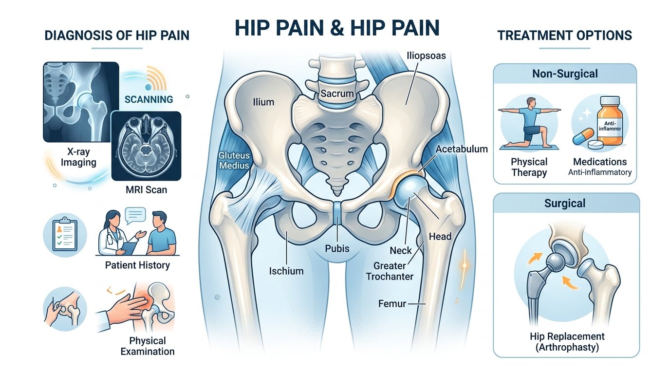 Hip Pain: Causes, Symptoms, Diagnosis and Treatment Options